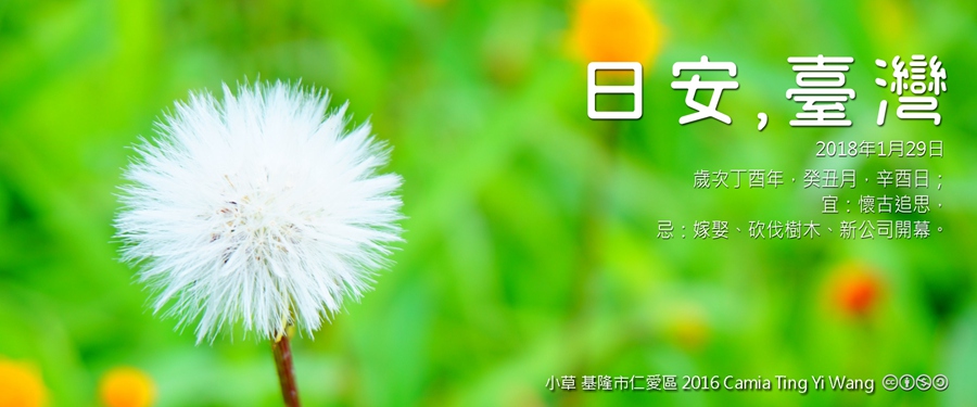 365 日安，臺灣之2018年1月29日